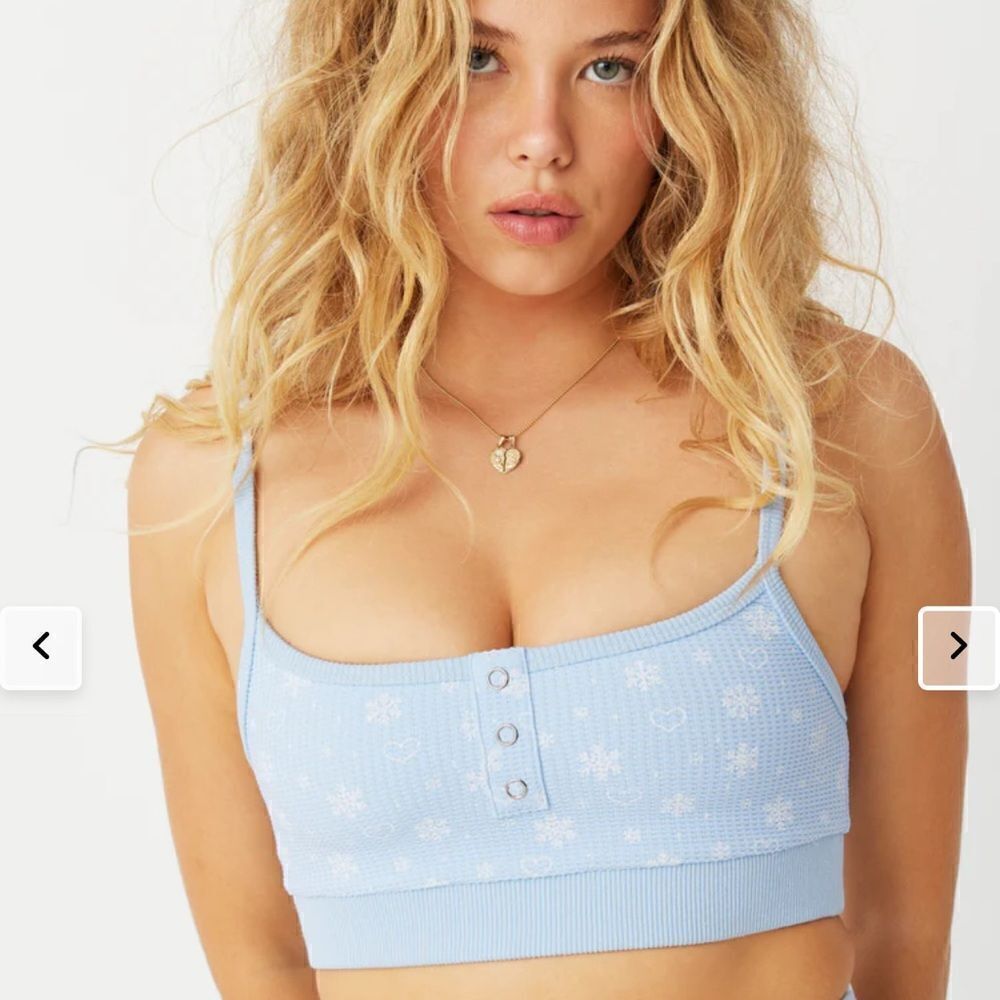 Frankie’s bikinis snow flurries waffle knit top